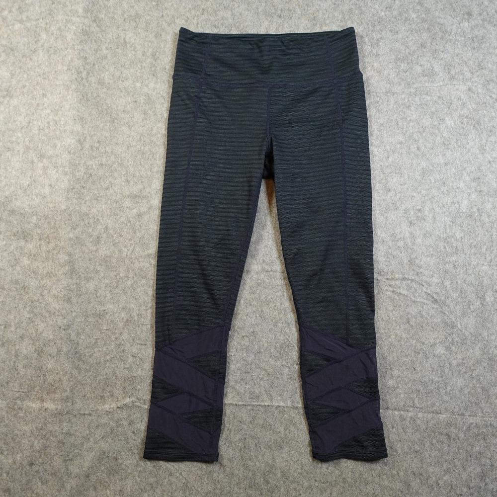 Athleta Leggings Womens Small Cropped Jaquard Mantra Capri Blue Run Workout Gym